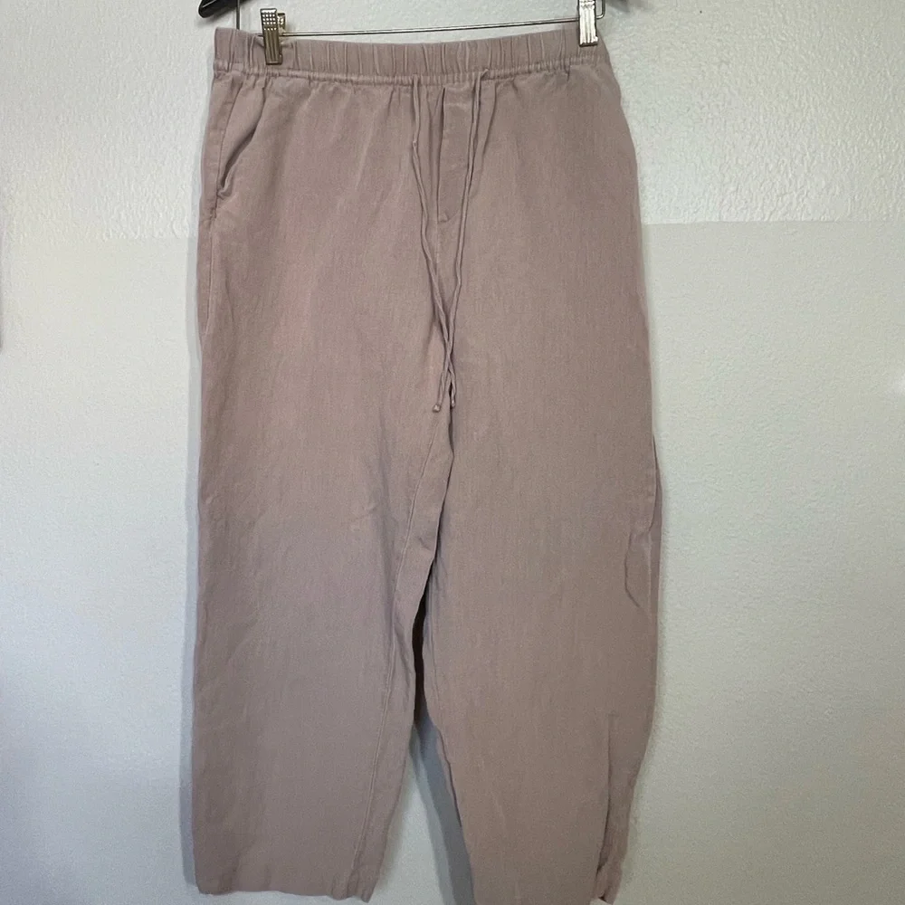 H&M Women’s Capri Linen Boho Blend Casual Pants in Light Brown size medium